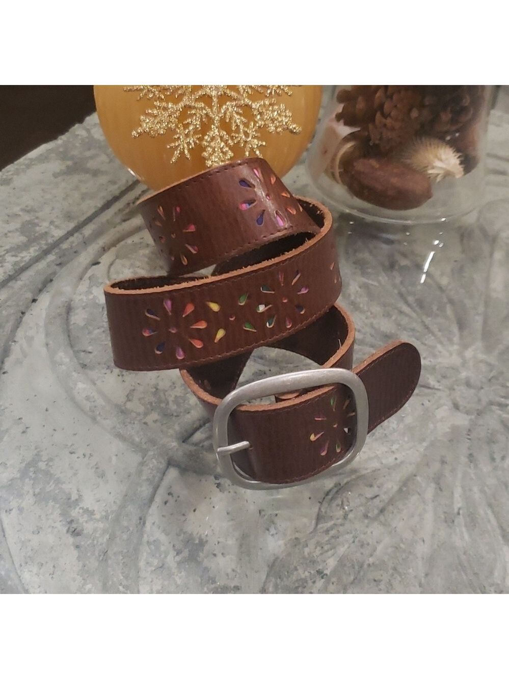 AEROPOSTALE WOMENS NEW BROWN LEATHER BELT SMALL